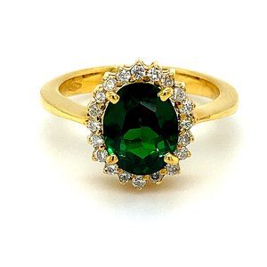 Certified Tsavorite 3.60ct Diamonds 18K Gold Ring